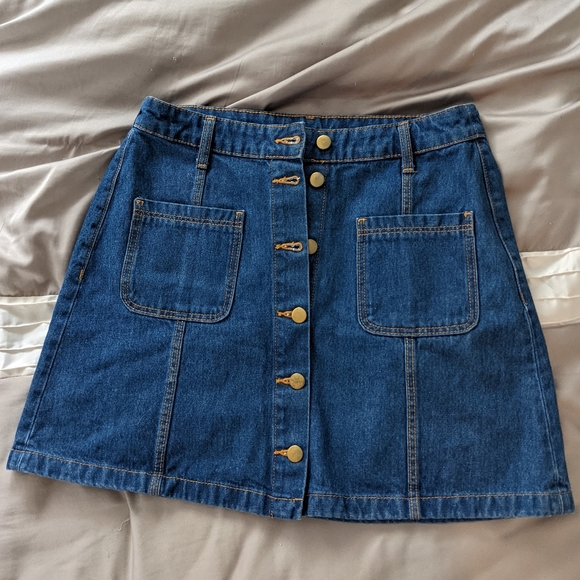 5/$25 Denim skirt front button jean skirt